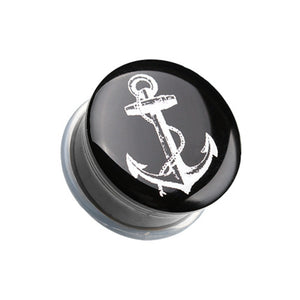 Classic Anchor Dock Single Flared Ear Gauge Plug-WildKlass Jewelry