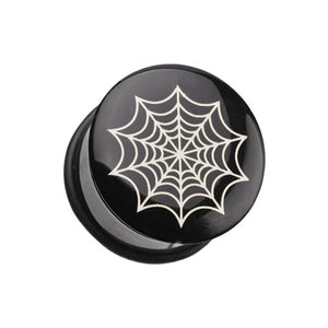 Spider Web Single Flared Ear Gauge Plug-WildKlass Jewelry