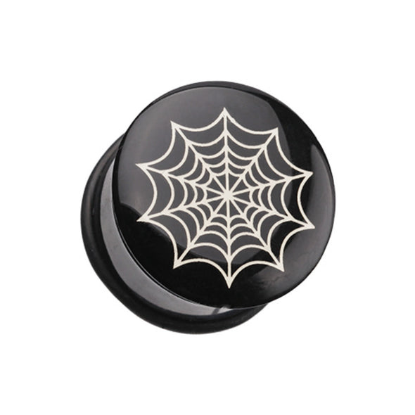 Spider Web Single Flared Ear Gauge Plug-WildKlass Jewelry