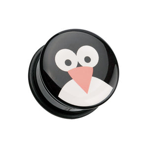 Cute Penguin Single Flared Ear Gauge Plug-WildKlass Jewelry