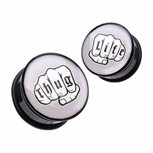 Thug Life Single Flared Ear Gauge Plug-WildKlass Jewelry