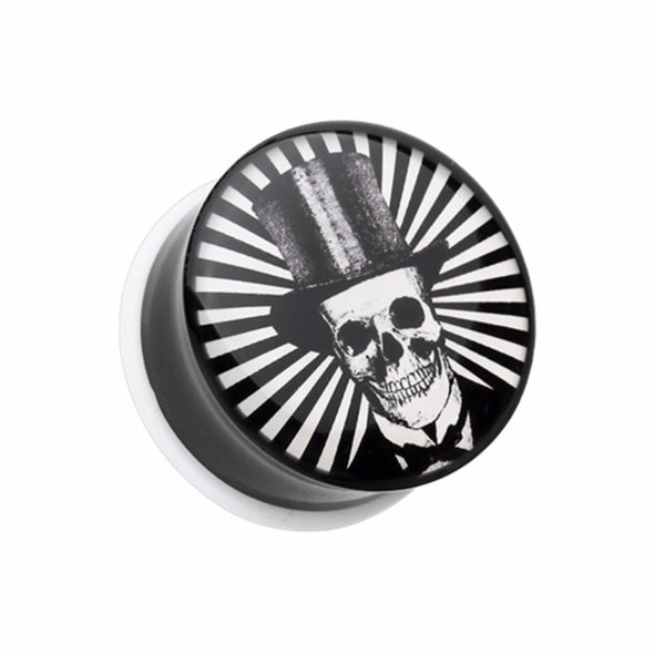 The Depper Skull Single Flared Ear Gauge Plug-WildKlass Jewelry