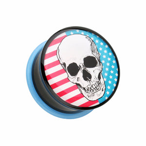 Skull Americana Single Flared Ear Gauge Plug-WildKlass Jewelry