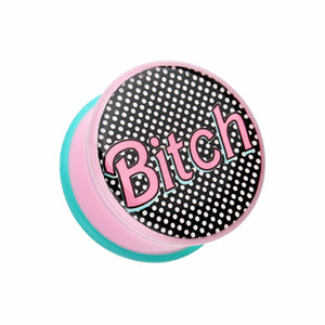 Retro Bitch Single Flared Ear Gauge Plug-WildKlass Jewelry