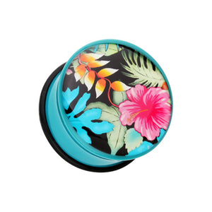 Hawaii Luau Flower Single Flared Ear Gauge Plug-WildKlass Jewelry