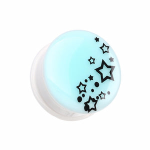 Glow in the Dark Star Cluster Single Flared Ear Gauge Plug-WildKlass Jewelry