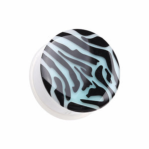 Glow in the Dark Zebra Stripe Single Flared Ear Gauge Plug-WildKlass Jewelry