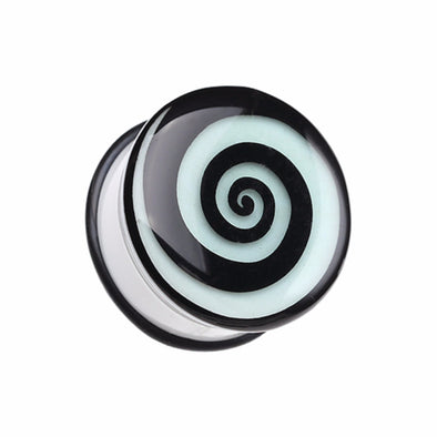 Glow in the Dark Hypnotic Swirl Single Flared Ear Gauge Plug-WildKlass Jewelry