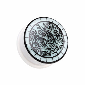 Glow in the Dark Mayan Calendar Single Flared Ear Gauge Plug-WildKlass Jewelry