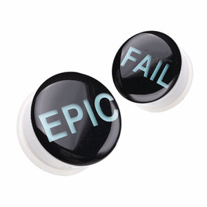 Glow in the Dark Epic Fail Single Flared Ear Gauge Plug-WildKlass Jewelry
