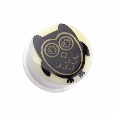 Glow in the Dark Baby Owl Single Flared Ear Gauge Plug-WildKlass Jewelry