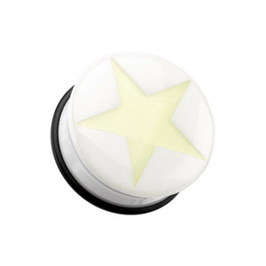 Glow in the Dark Solo Star Single Flared Ear Gauge Plug-WildKlass Jewelry