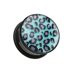 Glow in the Dark Cheetah Print Single Flared Ear Gauge Plug-WildKlass Jewelry