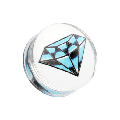 Sparkling Vintage Diamond Clear UV Double Flared Ear Gauge Plug-WildKlass Jewelry