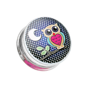Midnight Owl Clear UV Double Flared Ear Gauge Plug-WildKlass Jewelry