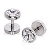 316L Surgical Steel Faceted CZ Fake Plug-WildKlass Jewelry
