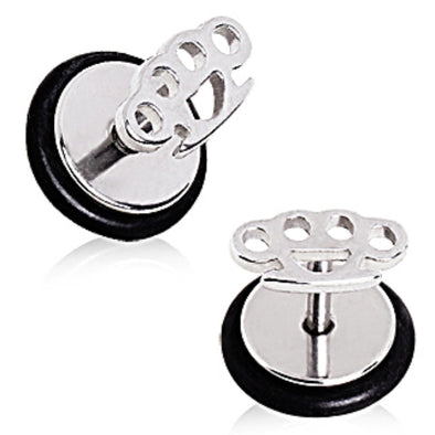 316L Surgical Steel Brass Knuckle Fake Plug-WildKlass Jewelry