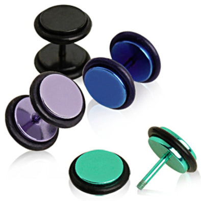 IP Plated 316L Surgical Steel Fake Plug-WildKlass Jewelry
