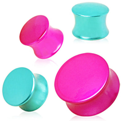 Metallic Neon Color Plated UV Saddle Plug-WildKlass Jewelry