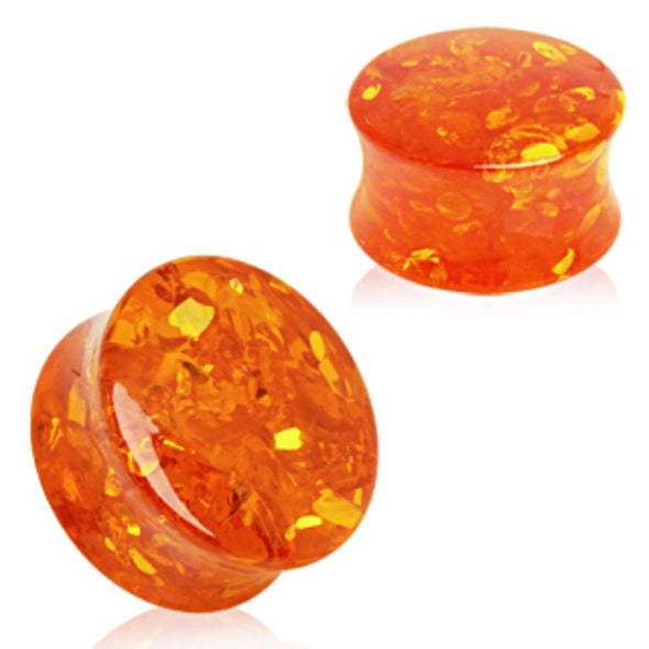 Synthetic Amber Saddle Plug-WildKlass Jewelry
