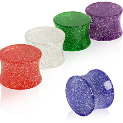 UV Acrylic Metallic Glitter Saddle Plug-WildKlass Jewelry