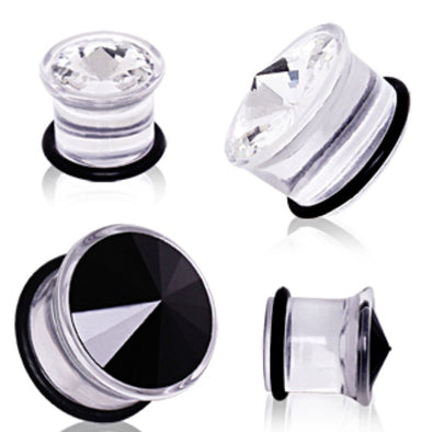 UV Acrylic Imitation CZ Single Flare Plug-WildKlass Jewelry