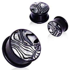 UV Acrylic Single Flare Plug with Organic Shell Face-WildKlass Jewelry