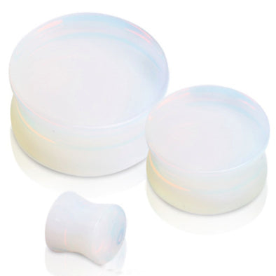 Natural Opalite Semi-Precious Stone Saddle Plug-WildKlass Jewelry