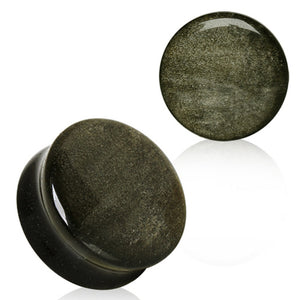 Natural Golden Obsidian Stone WildKlass Saddle Plug-WildKlass Jewelry