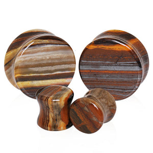 Natural Sunset Jasper Stone WildKlass Saddle Plug-WildKlass Jewelry