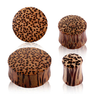 Solid Coconut Wood Saddle Ear Plug / Ear Gauge-WildKlass Jewelry
