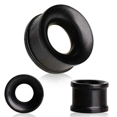 Organic Areng Wood Flesh Tunnel Plug with Double Flares-WildKlass Jewelry