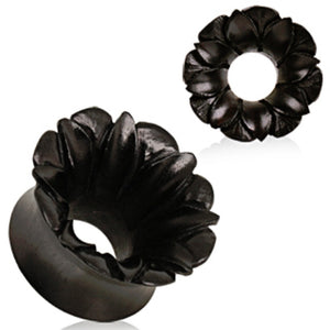 Organic Buffalo Horn Lotus Blossom Tunnel Plug-WildKlass Jewelry