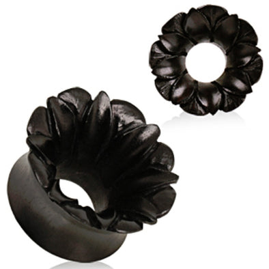 Organic Buffalo Horn Lotus Blossom Tunnel Plug-WildKlass Jewelry
