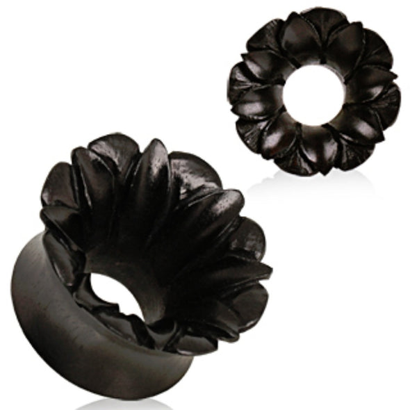 Organic Buffalo Horn Lotus Blossom Tunnel Plug-WildKlass Jewelry