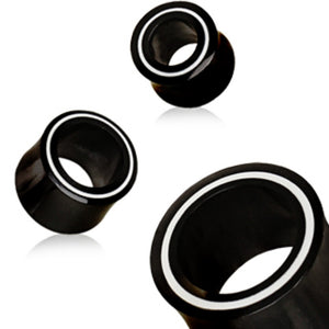 Organic Buffalo Horn Tunnel Plug with Bone Inlay-WildKlass Jewelry