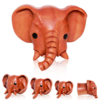 Organic Sawo Wood Elephant Saddle Plug-WildKlass Jewelry