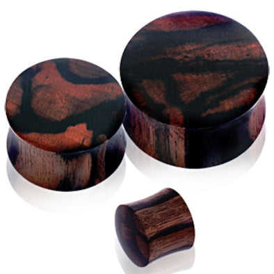 Organic Areng Zebrawood Saddle Plug-WildKlass Jewelry