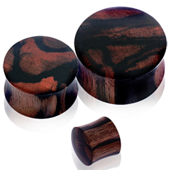Organic Areng Zebrawood Saddle Plug-WildKlass Jewelry
