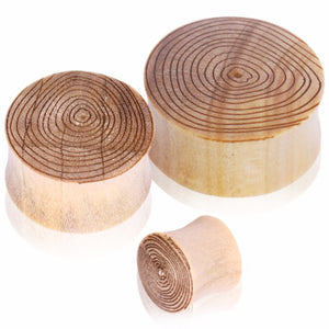 Crocodile Wood Saddle Plug with Engraved Wood Grain Motif-WildKlass Jewelry