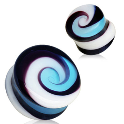 Swirl Glass Saddle Plug-WildKlass Jewelry
