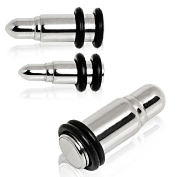 316L Surgical Steel Bullet Plug with O-Ring-WildKlass Jewelry