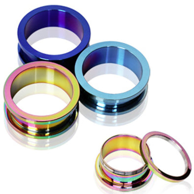 PVD Plated Screw Fit Tunnel Plug-WildKlass Jewelry