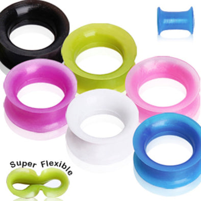 Metallic Color Silicone Plug with Flattened Double Flares-WildKlass Jewelry