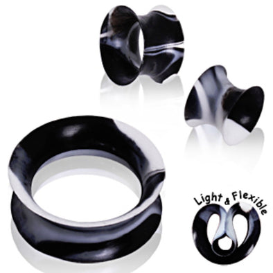 Ultra Thin Silicone Earskin Marble Plug-WildKlass Jewelry