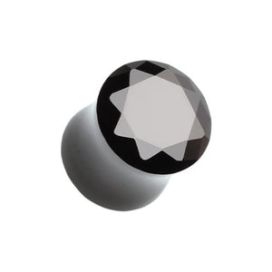 Faceted Crystalline Gem Double Flared Ear Gauge Plug-WildKlass Jewelry