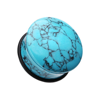 Convex Turquoise Single Flared Ear Gauge Plug-WildKlass Jewelry