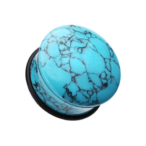 Convex Turquoise Single Flared Ear Gauge Plug-WildKlass Jewelry