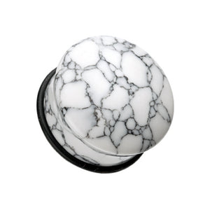 Convex Howlite Single Flared Ear Gauge Plug-WildKlass Jewelry