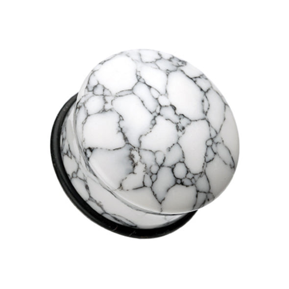 Convex Howlite Single Flared Ear Gauge Plug-WildKlass Jewelry